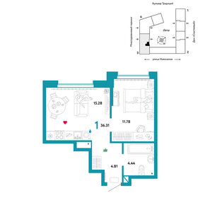 41 м², 1-комнатная квартира 4 600 000 ₽ - изображение 73