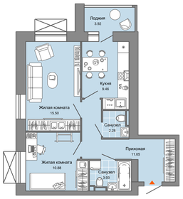 55,5 м², 2-комнатная квартира 6 700 000 ₽ - изображение 79