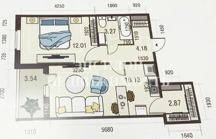 44,2 м², 1-комнатная квартира 4 600 000 ₽ - изображение 38