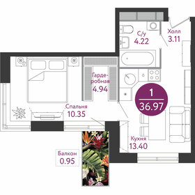 36,1 м², 1-комнатная квартира 12 293 500 ₽ - изображение 73