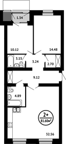 Квартира 81,6 м², 2-комнатная - изображение 1