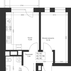 Квартира 45,2 м², 1-комнатная - изображение 2