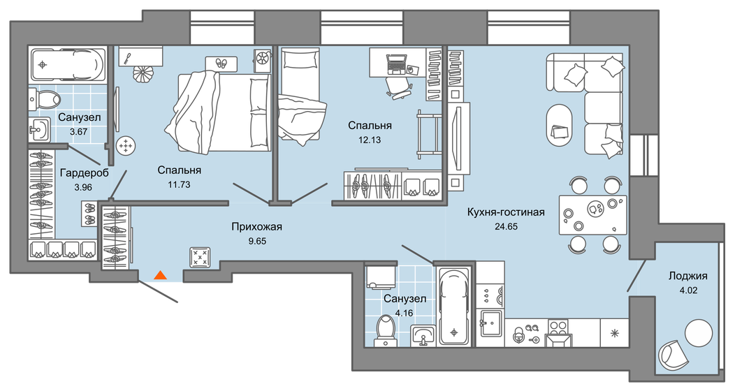 72 м², 3-комнатная квартира 6 915 356 ₽ - изображение 1