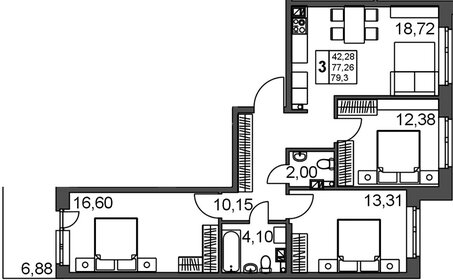 85 м², 3-комнатная квартира 9 400 000 ₽ - изображение 38