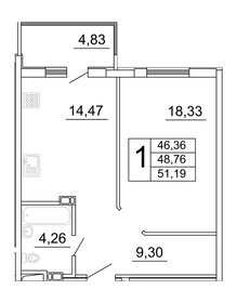 44,2 м², 1-комнатная квартира 6 500 000 ₽ - изображение 66