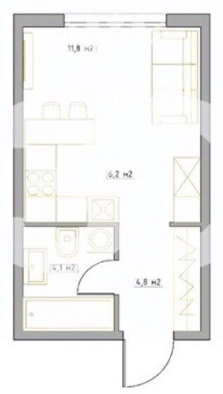 27 м², квартира-студия 15 300 000 ₽ - изображение 1