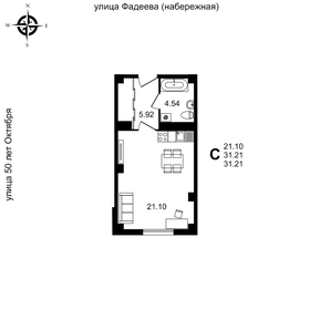 Квартира 31,2 м², студия - изображение 1