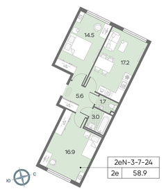 63 м², 2-комнатная квартира 11 999 000 ₽ - изображение 75