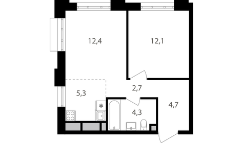 Квартира 41,5 м², 2-комнатная - изображение 1