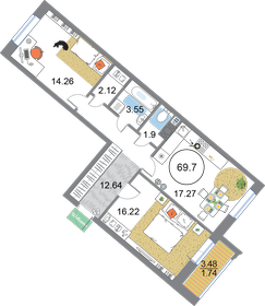 71,3 м², 2-комнатная квартира 24 000 000 ₽ - изображение 107