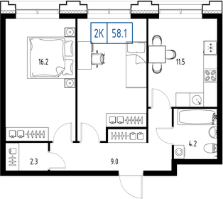 65,1 м², 2-комнатная квартира 19 252 668 ₽ - изображение 33