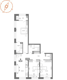97,5 м², 3-комнатная квартира 13 331 950 ₽ - изображение 31