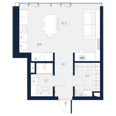Квартира 33,8 м², студия - изображение 2