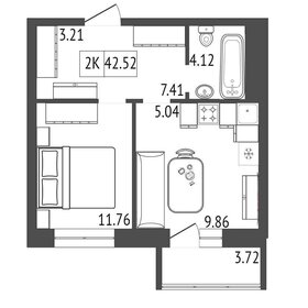 Квартира 42,5 м², 2-комнатная - изображение 2