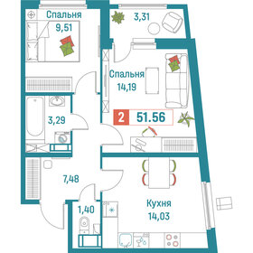 58 м², 2-комнатная квартира 9 500 000 ₽ - изображение 111