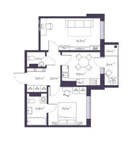 Квартира 50,3 м², 2-комнатная - изображение 1