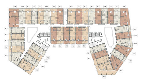 47,1 м², 1-комнатные апартаменты 75 360 000 ₽ - изображение 12