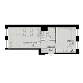 Квартира 38,4 м², 1-комнатные - изображение 1