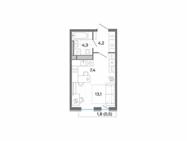 34,4 м², 1-комнатная квартира 4 680 000 ₽ - изображение 65