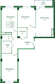 95,2 м², 3-комнатная квартира 21 082 040 ₽ - изображение 27