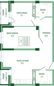 60 м², 2-комнатная квартира 16 377 000 ₽ - изображение 20