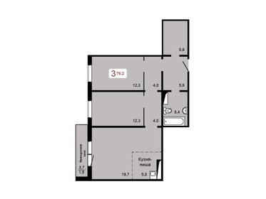 Квартира 76,2 м², 3-комнатная - изображение 1