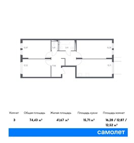 74,3 м², 3-комнатная квартира 17 750 000 ₽ - изображение 101