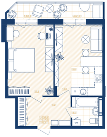 50,1 м², 1-комнатная квартира 7 650 800 ₽ - изображение 10