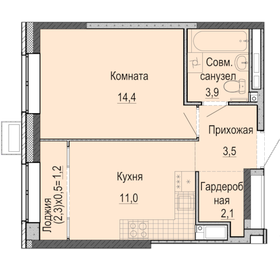 35,9 м², 1-комнатная квартира 3 331 000 ₽ - изображение 19