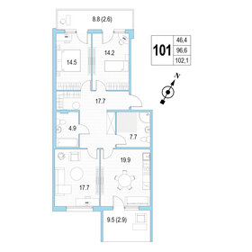 104,3 м², 3-комнатная квартира 28 170 000 ₽ - изображение 120