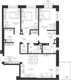 Квартира 108,6 м², 4-комнатная - изображение 1