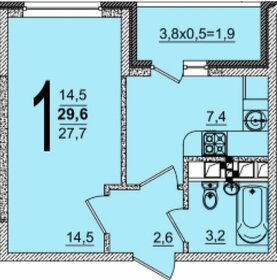 30 м², 1-комнатная квартира 3 720 000 ₽ - изображение 134