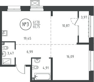 Квартира 65,1 м², 2-комнатная - изображение 1