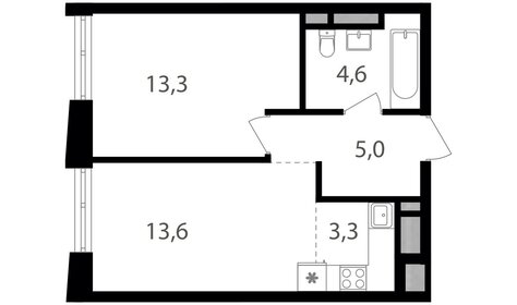 Квартира 39,8 м², 2-комнатная - изображение 1