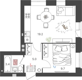 38 м², 2-комнатная квартира 2 700 000 ₽ - изображение 57