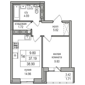 35,7 м², 1-комнатная квартира 7 200 000 ₽ - изображение 49