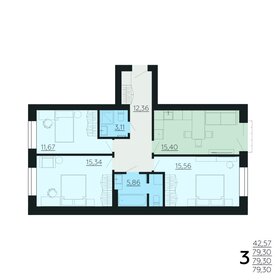 Квартира 79,3 м², 3-комнатная - изображение 1