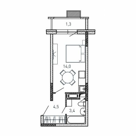 23,2 м², квартира-студия 4 570 400 ₽ - изображение 24