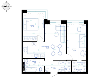 Квартира 63,6 м², 1-комнатная - изображение 2