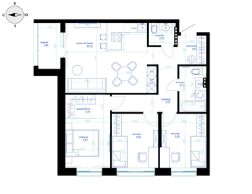 70,3 м², 1-комнатная квартира 9 768 920 ₽ - изображение 24