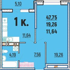 Квартира 47,8 м², 1-комнатная - изображение 3