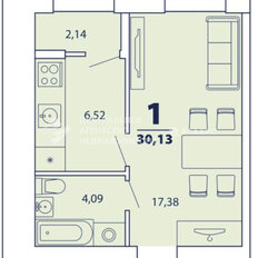 Квартира 30,1 м², 1-комнатная - изображение 1