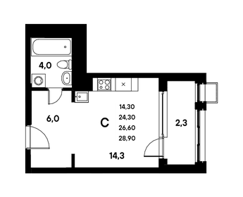 25,3 м², квартира-студия 4 200 000 ₽ - изображение 25