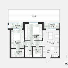 Квартира 75,4 м², 2-комнатная - изображение 4