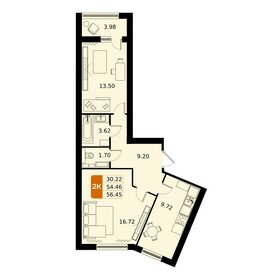 54 м², 2-комнатная квартира 7 700 000 ₽ - изображение 40