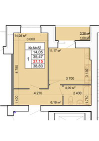 37,8 м², 1-комнатная квартира 3 780 000 ₽ - изображение 35
