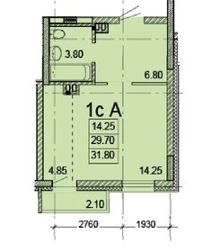 Квартира 31,8 м², 1-комнатная - изображение 1