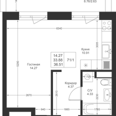 Квартира 36,5 м², студия - изображение 2