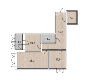 Квартира 66,1 м², 2-комнатная - изображение 1