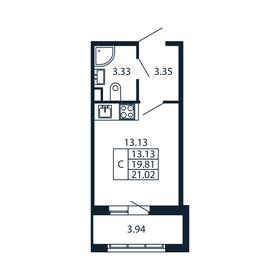 21 м², квартира-студия 4 500 000 ₽ - изображение 71